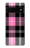 Google Pixel 6 Hard Case Pink Plaid Pattern