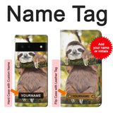 Google Pixel 6 Hard Case Cute Baby Sloth Paint with custom name