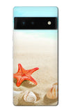 Google Pixel 6 Hard Case Sea Shells Starfish Beach