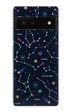 Google Pixel 6 Hard Case Star Map Zodiac Constellations
