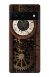 Google Pixel 6 Hard Case Steampunk Clock Gears