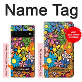 Google Pixel 6 Hard Case Colorful Flowers Pattern with custom name