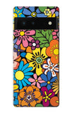 Google Pixel 6 Hard Case Colorful Flowers Pattern