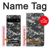 Google Pixel 6 Hard Case Urban Black Camouflage with custom name