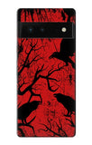 Google Pixel 6 Hard Case Crow Black Tree