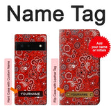 Google Pixel 6 Hard Case Red Bandana with custom name