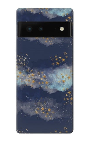 Google Pixel 6 Hard Case Gold Star Sky