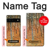 Google Pixel 6 Hard Case Gustav Klimt Birch Forest with custom name