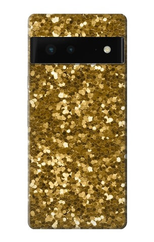 Google Pixel 6 Hard Case Gold Glitter Graphic Print