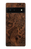 Google Pixel 6 Hard Case Fish Tattoo Leather Graphic Print