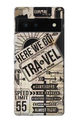 Google Pixel 6 Hard Case Vintage Travel