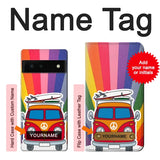 Google Pixel 6 Hard Case Hippie Van with custom name