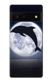 Google Pixel 6 Hard Case Dolphin Moon Night