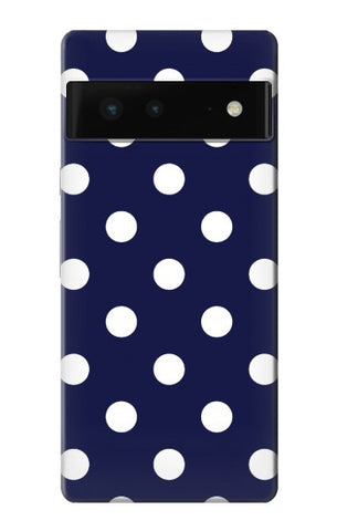 Google Pixel 6 Hard Case Blue Polka Dot