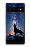 Google Pixel 6 Hard Case Wolf Howling Million Star