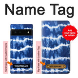 Google Pixel 6 Hard Case Blue Tie Dye with custom name