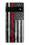 Google Pixel 6 Hard Case Firefighter Thin Red Line American Flag