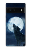 Google Pixel 6 Hard Case Grim White Wolf Full Moon