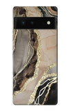 Google Pixel 6 Hard Case Marble Gold Graphic Printed