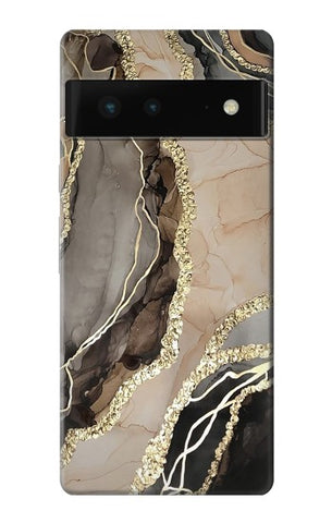 Google Pixel 6 Hard Case Marble Gold Graphic Printed