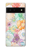 Google Pixel 6 Hard Case Pastel Floral Flower