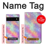 Google Pixel 6 Hard Case Pastel Rainbow Galaxy Pink Sky with custom name