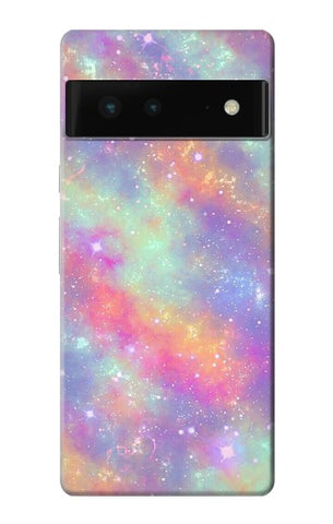 Google Pixel 6 Hard Case Pastel Rainbow Galaxy Pink Sky