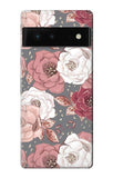 Google Pixel 6 Hard Case Rose Floral Pattern