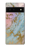 Google Pixel 6 Hard Case Rose Gold Blue Pastel Marble Graphic Printed