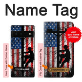 Google Pixel 6 Hard Case Electrician Lineman American Flag with custom name