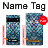 Google Pixel 6 Hard Case Mermaid Fish Scale with custom name