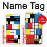 Google Pixel 6 Hard Case Piet Mondrian Line Art Composition with custom name
