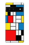 Google Pixel 6 Hard Case Piet Mondrian Line Art Composition