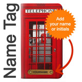 Samsung Galaxy A12 PU Leather Flip Case Classic British Red Telephone Box with leather tag