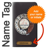 Samsung Galaxy Flip3 5G PU Leather Flip Case Retro Rotary Phone Dial On with leather tag