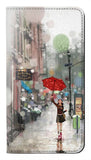 Google Pixel 6a PU Leather Flip Case Girl in The Rain