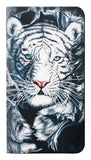 Samsung Galaxy A52, A52 5G PU Leather Flip Case White Tiger