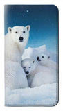 Samsung Galaxy A13 4G PU Leather Flip Case Polar Bear Family Arctic