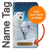 iPhone 12 Pro, 12 PU Leather Flip Case Polar Bear Family Arctic with leather tag