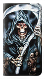 Google Pixel 6 PU Leather Flip Case Grim Reaper