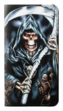 LG Stylo 6 PU Leather Flip Case Grim Reaper