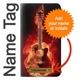Samsung Galaxy S21 5G PU Leather Flip Case Fire Guitar Burn with leather tag