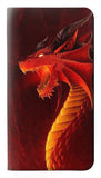 Google Pixel 5A 5G PU Leather Flip Case Red Dragon