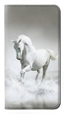 Samsung Galaxy A22 5G PU Leather Flip Case White Horse