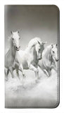 Google Pixel 6 PU Leather Flip Case White Horses