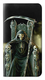 LG Stylo 6 PU Leather Flip Case Grim Reaper Skeleton King