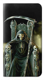 Motorola Edge PU Leather Flip Case Grim Reaper Skeleton King