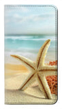 Samsung Galaxy A22 5G PU Leather Flip Case Starfish on the Beach