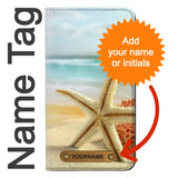Samsung Galaxy A02s, M02s PU Leather Flip Case Starfish on the Beach with leather tag