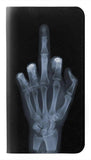 Motorola Moto G Power (2021) PU Leather Flip Case X-ray Hand Middle Finger